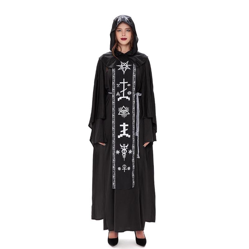 Halloween Wizard Male Female Black Vampire Female Witch Dark God Demon Spell Couple Uniform
