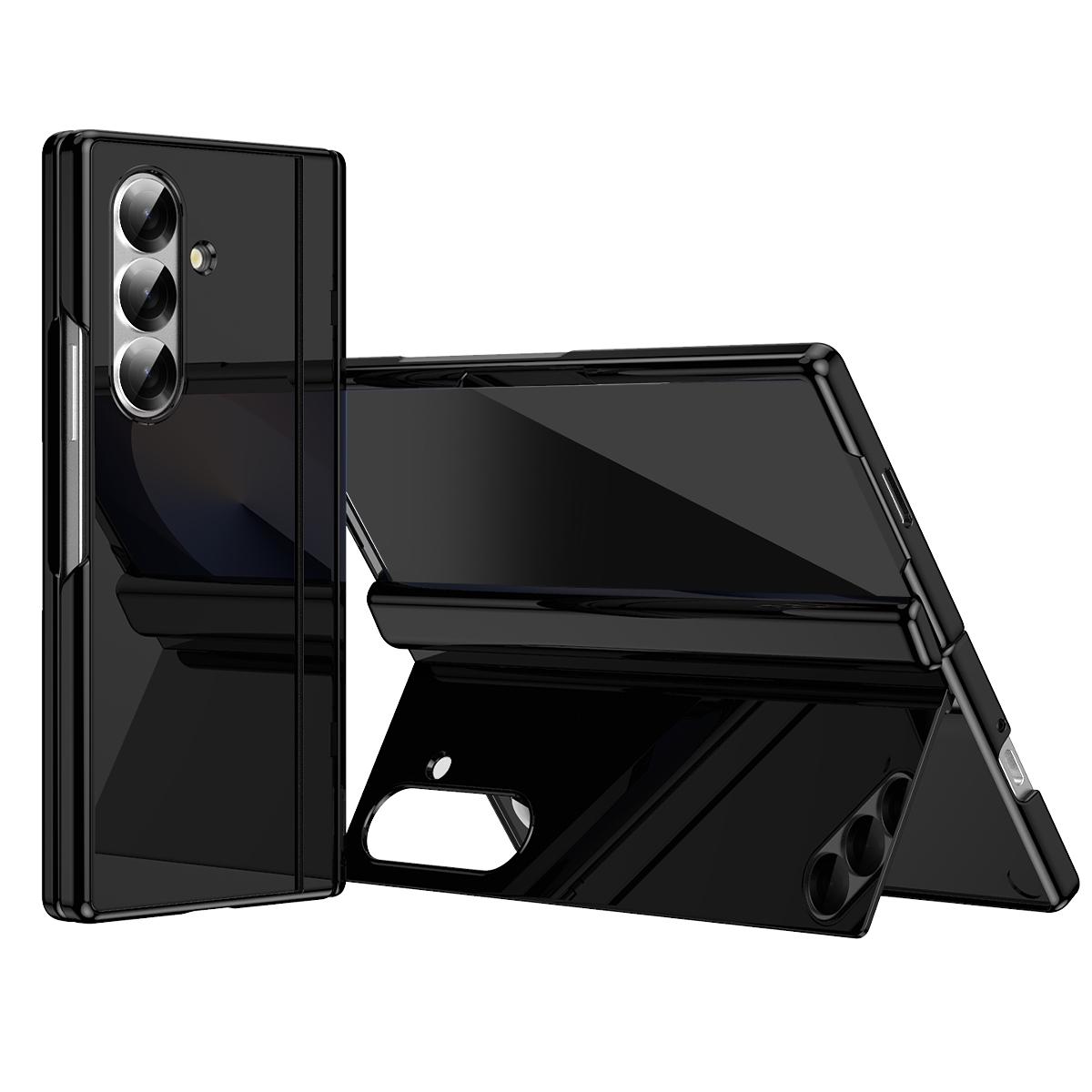 For Samsung Galaxy Z Fold 7 Case Hinge protection Shockproof PC+Tempered Glass Film Hard Phone Back Cover чёрный