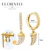 925 Silver Needle Rivet Micropaved Zircon Pendant Hoop Earrings For Women Punk Vintage Earrings Fashion Party Jewelry Gifts