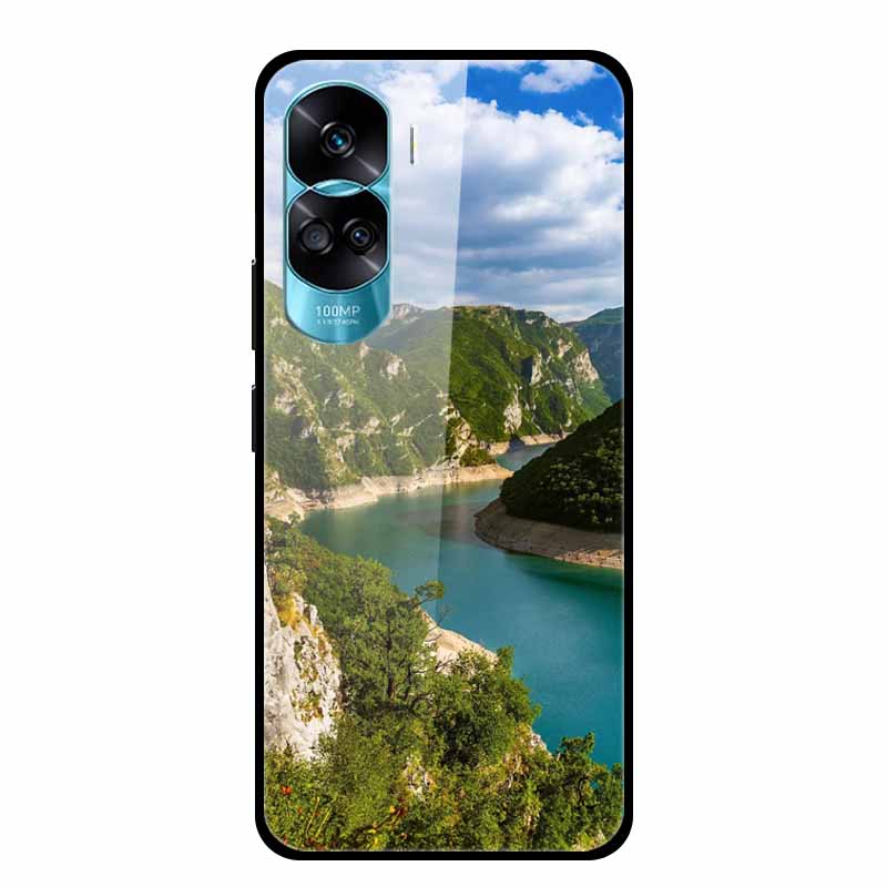 For Honor 90 Lite Case Honor90 Pro 5G Wolf Cats Tempered Glass Hard Covers for HuaWei HONOR 90 Pro 90Lite Protective Luxury Capa