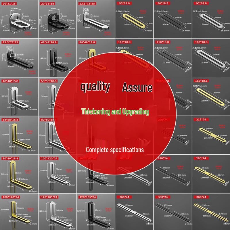 Adjustable Stainless Steel L-Shaped Angle Bracket with Double-Headed 90-Degree Fixator