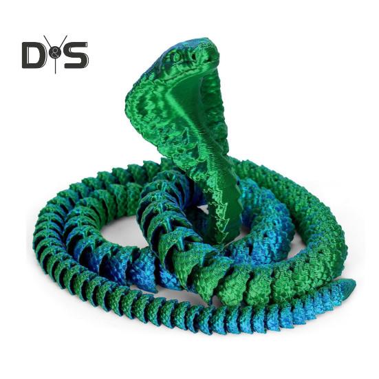 

3D-печатная фигурка змеи с подвижными суставами, фигурка змеи, шарнирная модель животного, игрушка для домашнего офиса, книжной полки, украшения рабочего стола, орнамент 30cm