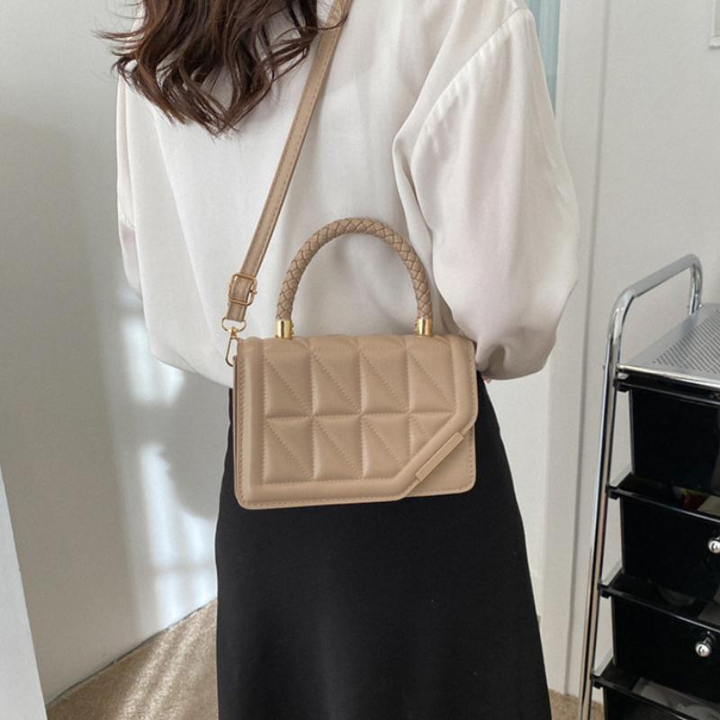 New Fashion Shoulder Bag Plaid PU Leather Ladies Square Handbags Brand Designer Small Black Crossbody Bags for Women