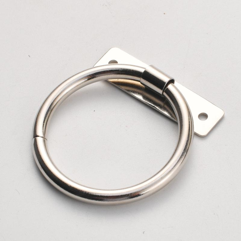 Iron Sheet Circle Iron Ring New Chinese Home Improvement Drawer Wardrobe Door Cabinet Surface Mount Double Hole Small Handle