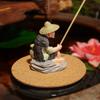 1 Ensemble Artisanat d'Aquarium Pêcheur Figurine en PVC Ornement de Pêche Pour Table Décoration de Pêche Accessoires de Maison de Poupée