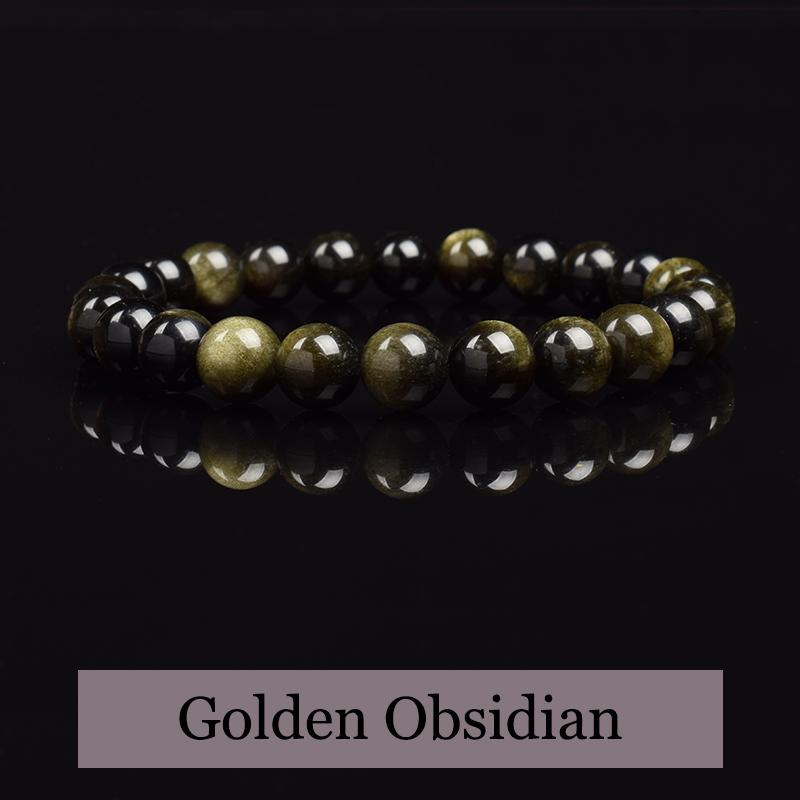 Natürlicher Goldener Obsidian Stein Perlen Armband Männer Frauen Goldenes Licht Regenbogen Obsidian Rohstein Runde Perle Natürliche Energie Schmuck
