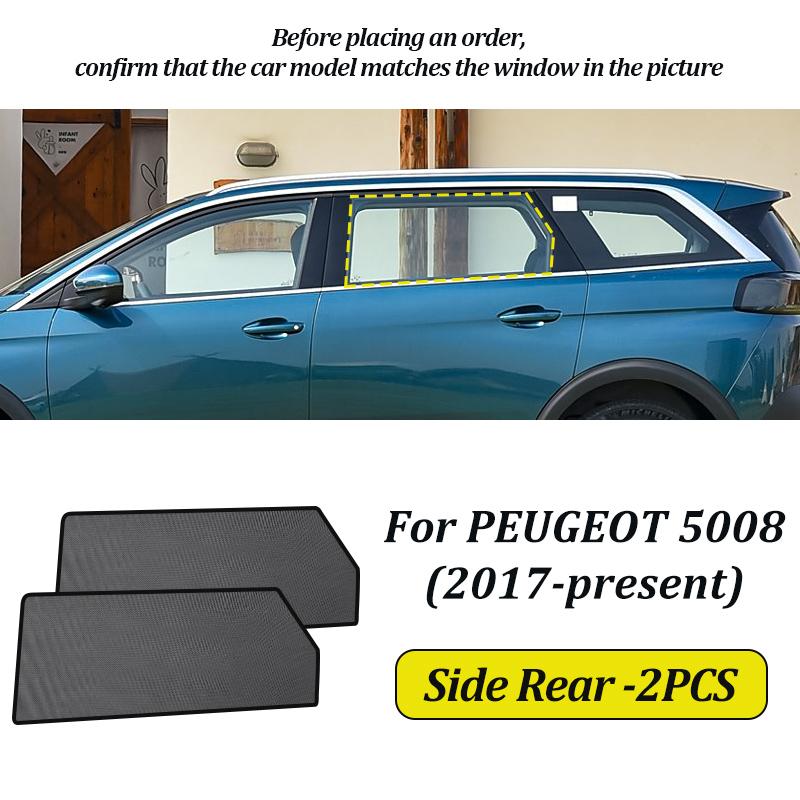 LINNUNU For peugeot 5008 2017-2025 Magenetic Car Sunshade Windshield Curtain Side  Window Sun Shade UV Protection accessories