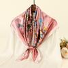 New hot-selling branch and vine printing satin versatile square scarf fashionable high-end outer imitation silk shawl bag headscarf