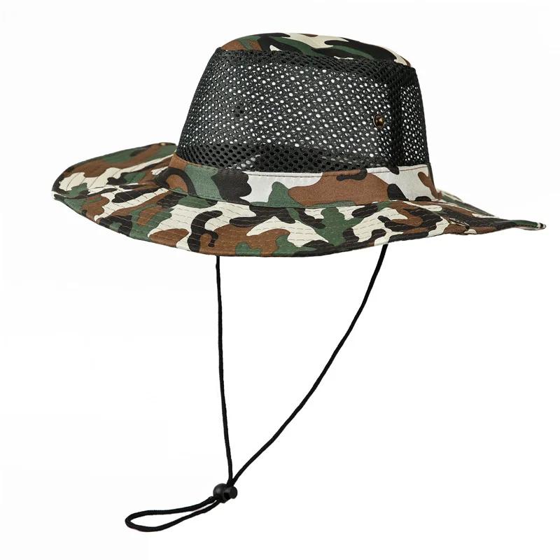 Upf50+ Men'S Fishing Hiking Cap Breathable Mesh Sun Hat Adjustable Outdoor Camping Cap Lightweight Windproof