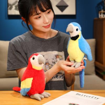 Simulation Red Parrot Doll Plush Toy Bird Doll Girl Bag Keychain Pendant Rag Doll