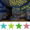 100PCS 3CM Night Light Sticker, Luminous Wall Sticker, Fluorescent Sticker, Blue Yellow Pink Three Night Light Star Sticker