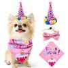 Manufacturer  Luxury Three-Piece Set New Happy Birthday Dog Bandana Dog Collar Party Hat Accessories-Summer Polyester