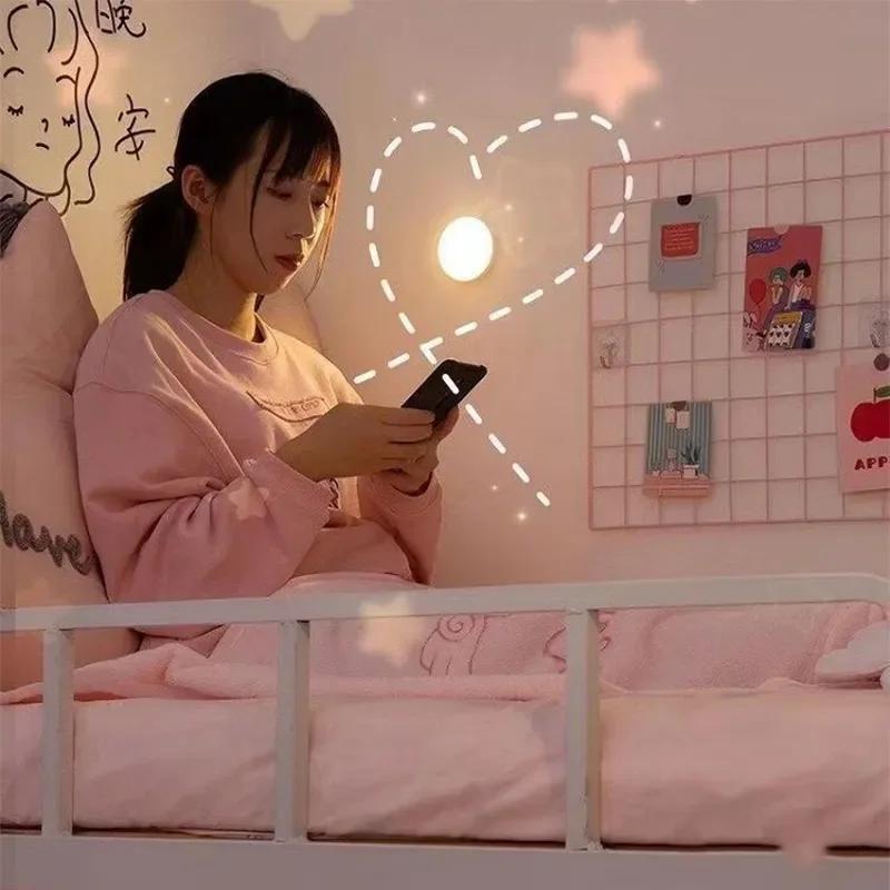 Luz noturna magnética recarregável de LED com indução de corpo humano, luz noturna recarregável de LED sem fio, lâmpada de indução de corpo com economia de energia 8LED, 3 cores mudam