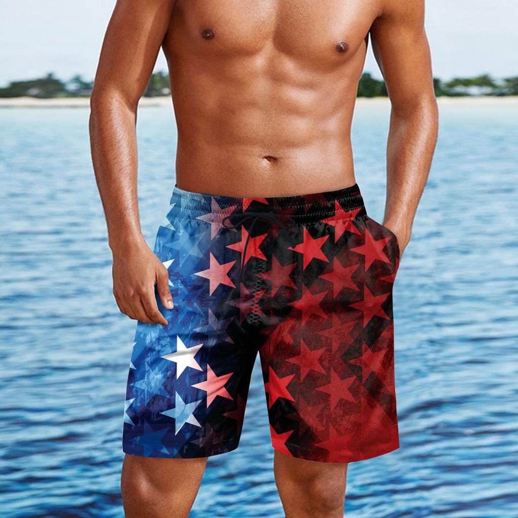 Men's Independence Day Print Casual Fashion Shorts Men's Printed Loose Breathable Shorts