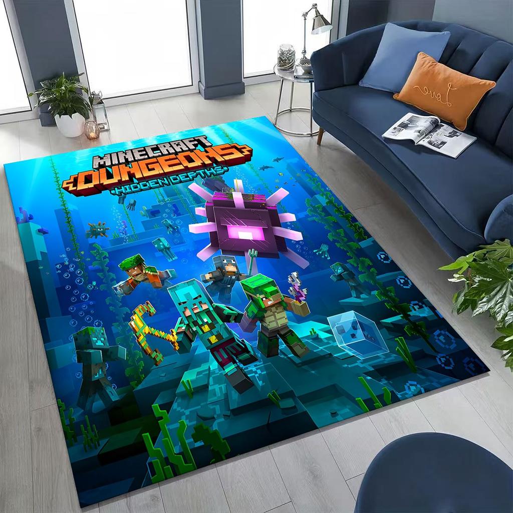 Cartoon S-Sandboxs 3D Game Carpet Rug for Bedroom Living Room Sofa Home Doormat Decor,Large Kids Play Non-slip Floor Mat Gift