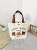 New Bear Canvas Bag for Women's Work Students Handheld Bento Box Storage Gift Bag Sail Bag