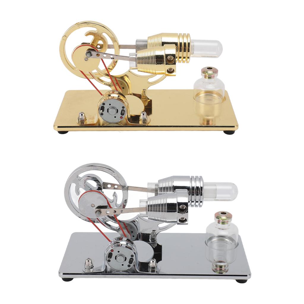 Sterling Engine Model with LED Bulb and Flywheel Stirling Engine Motor Model Educational Toy Electri