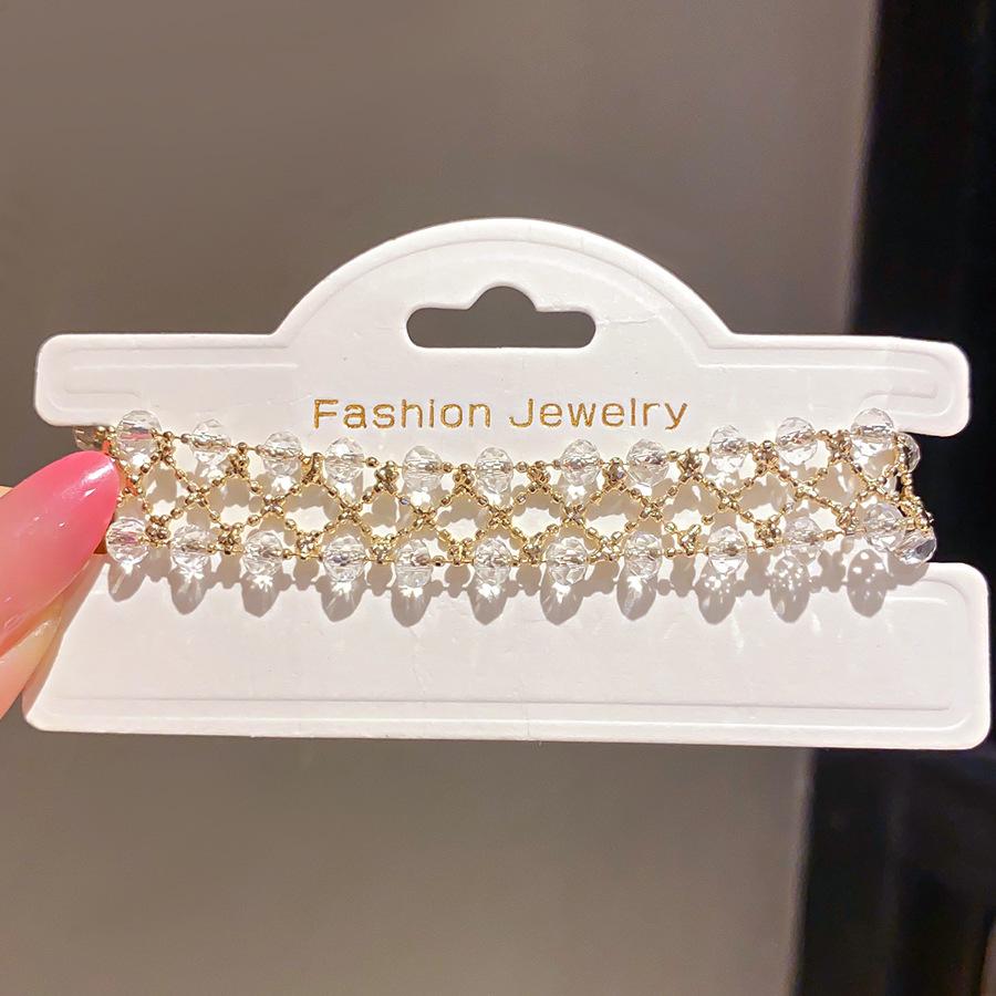 Crystal Beaded Bracelet - Flowing Light Style for Women, French Cool & Refined Design, Perfect for a Fresh Vacation Look.