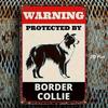 Retro Metal Border Collie Sign Garden Decor Fence Plaque