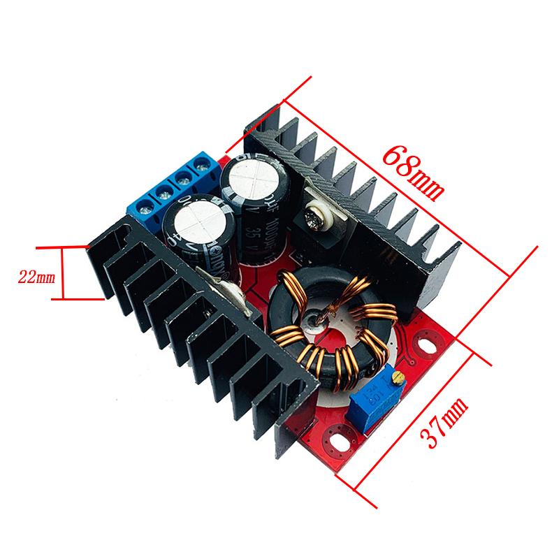 Conversor Boost DC 9A 300W 150W Conversor Buck Step Down Módulo de Potência DC 0-100V 10A Voltimetro Amperímetro Digital Display Duplo