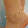 Kinitial Exquisite and Fashionable Laser Plated Ankles, Simulated Freshwater Pearl Chain Ankles, As an Anniversary Gift for Her