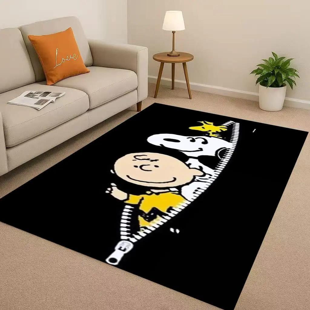 3D Snoopy Dog Peanuts Cartoon Christmas Living Room Non-Slip Area Rug Carpet for Bedroom Playroom Sofa,Home Decor Doormat