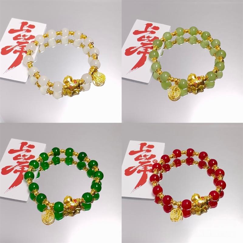 Chinese Style Zodiac Horse Bracelet For Women Men Life Year Amulet Lucky Beads Blessing Bracelet Friendship Couple Jewelry Gift