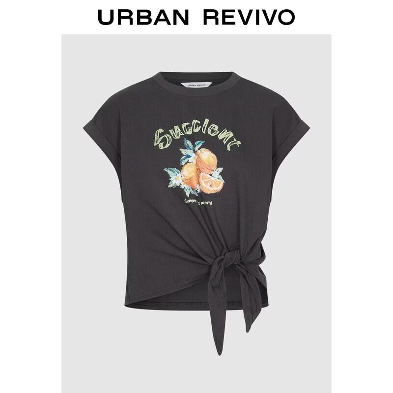 

UR 2026 Women s Fruit Print Tie-Hem Sleeveless T-Shirt S