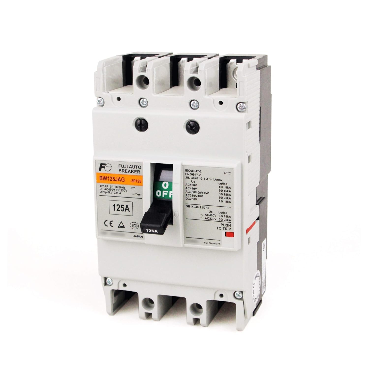 

Fuji Electric Auto Breaker for General Wiring NN BW125JAG-3P050 (50A 3P3E)