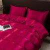 4 PCS Bedding Set Luxury Rayon Satin Duvet Cover Queen High Quality Smooth Quilt Cover Solid High End Single Double Comforter Cover