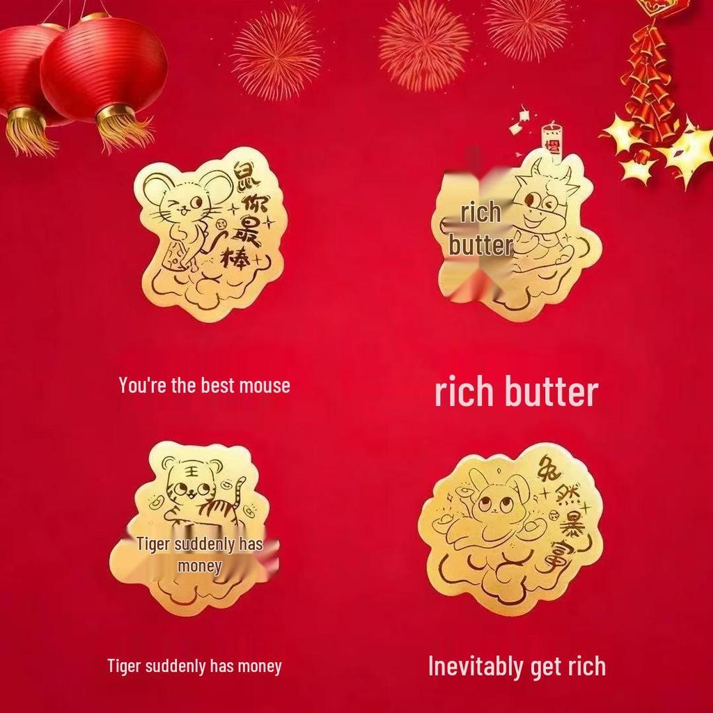 Authentic 999 Pure Gold Zodiac Mobile Phone Sticker with Certificate