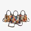Kožená Velká Taška Dámská Trendy Módní Velkokapacitní Kabelka Měkká Kůže Taška přes Rameno Crossbody Diamantový Blok