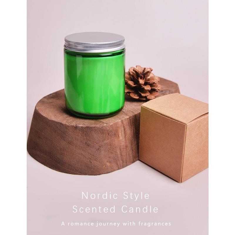 Unscented Candle Glass Cup with Lid Indoor Soy Wax Gift Scented Candle