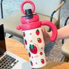 Big Mac thermos cup, large capacity water cup for women, new 2025 high-value ladies' straw office ice cup