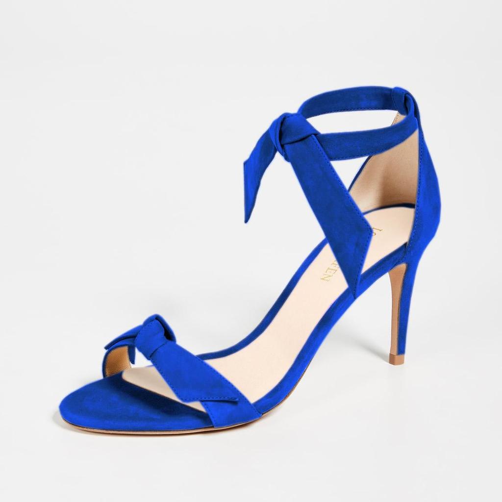 Neue Zehenfreie Schleife Knöchelriemen Damen Sandalen Hohe Absätze Damenschuhe Schnalle 9cm Mittelhoher Absatz Sommer Sandalenschuhe