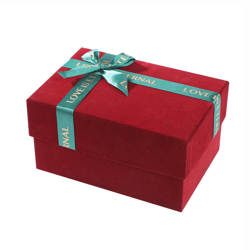 Velvet Ribbon Bow Gift Box for Holiday Packaging, Jewelry, Perfume, or Lipstick.