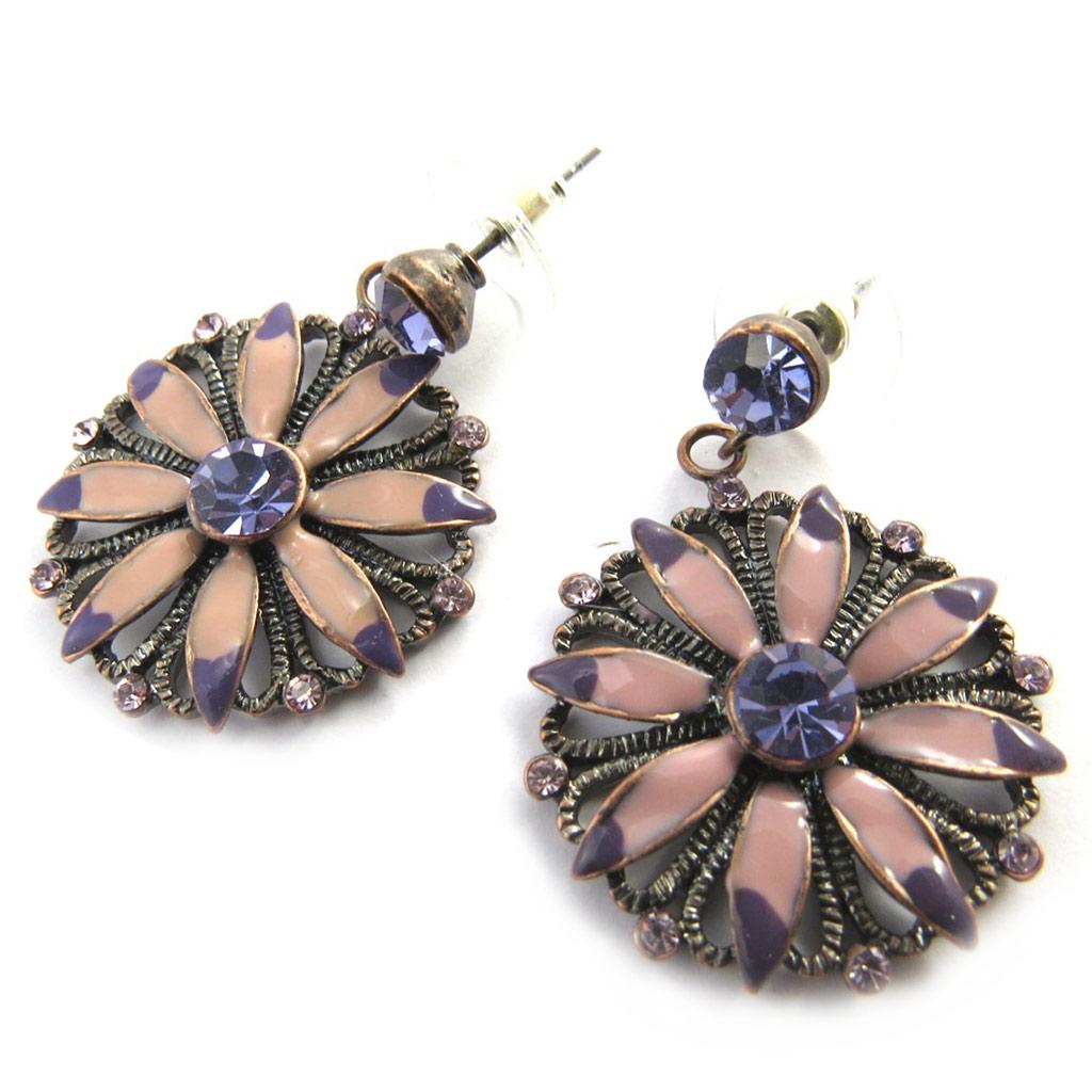 Les Trésors De Lily [M8168] - Mauve Pink 'Sissi' Designer Earrings