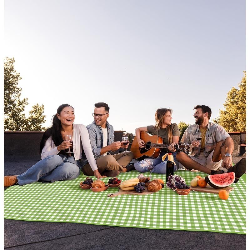 Extra Large Picnic Outdoor Blanket, Waterproof Foldable Picnic Mat for Beach, Camping – Color Sent Randomly Non-Food Direct Contact