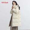 YAYA Women's Thickened Mid-Length Hooded Down Jacket