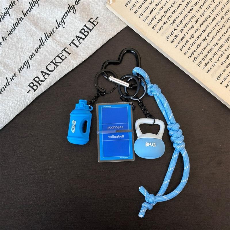 Itness Theme Rubber Keychain Pendant Portable Gym Style Bag Charm Durable Key Ring for Sports Lovers Men Women Daily Accessory