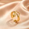 Goldfarbene Edelstahl Chunky Breite Ringe für Damen, Geometrischer Mode Offener Ring, Wasserdichter Minimalistischer Finger Schmuck Geschenk