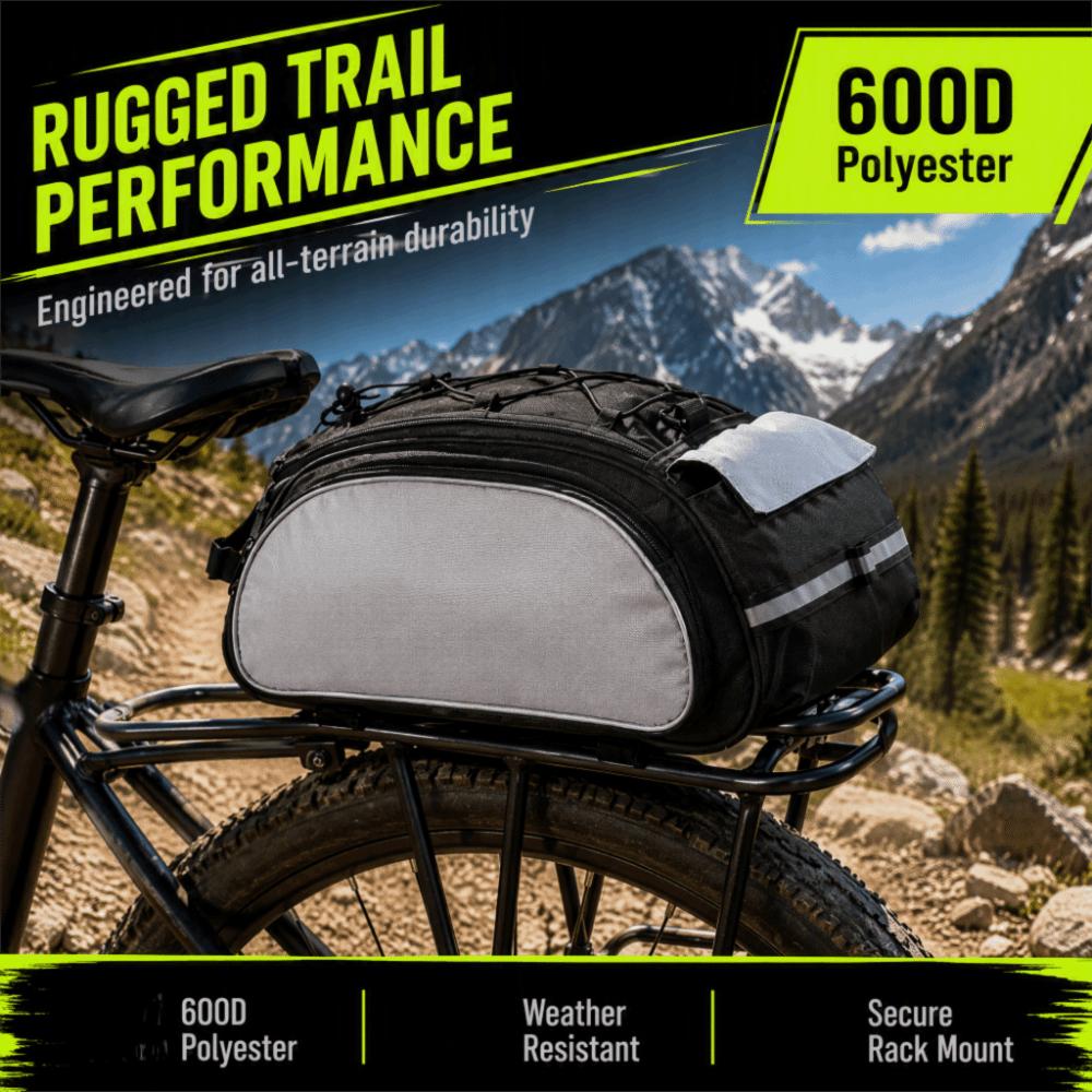 Quick Release Bike Rear Rack Bag 600D Polyester Bicycle Trunk Bag  Bicycles with Rear Racks