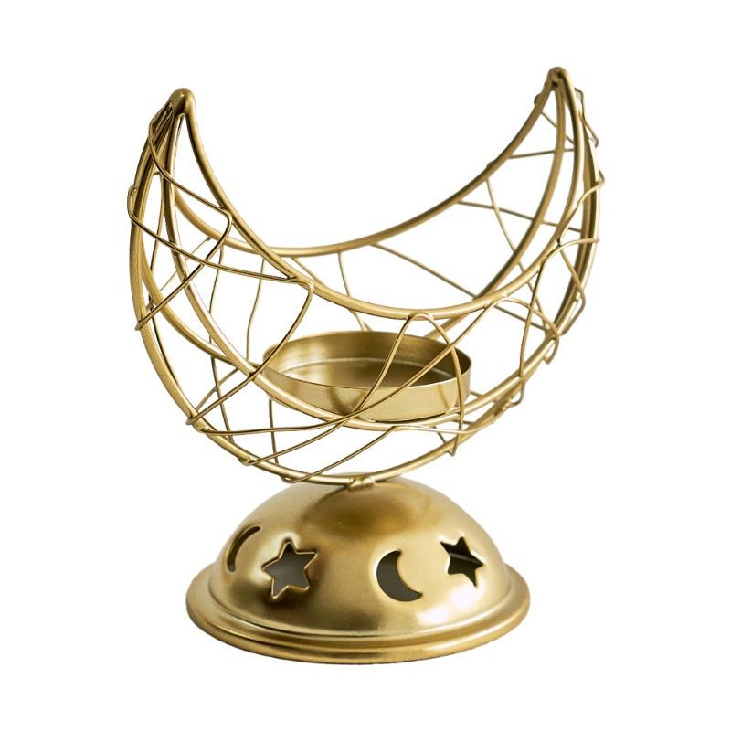 Handheld Crescent-shaped Metal Incense Burner Golden Living Room Desktop Incense Burner Decoration