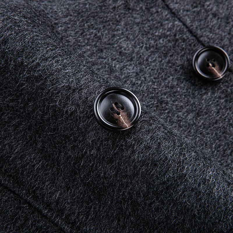 FAPAI Men's 100% Sheep Wool Long Loose Fit Overcoat