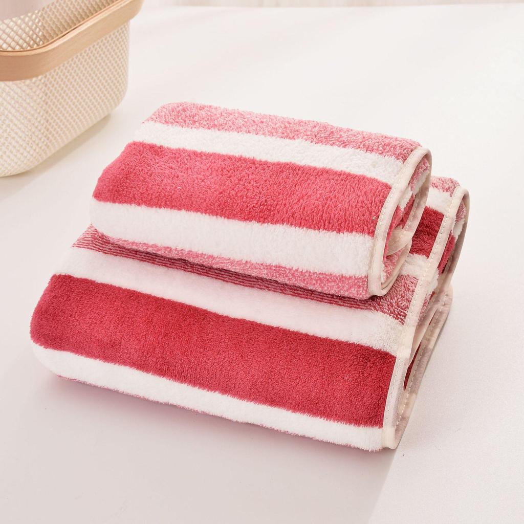 Soft Coral Fleece Absorbent Couple Bath Towel for Home Use