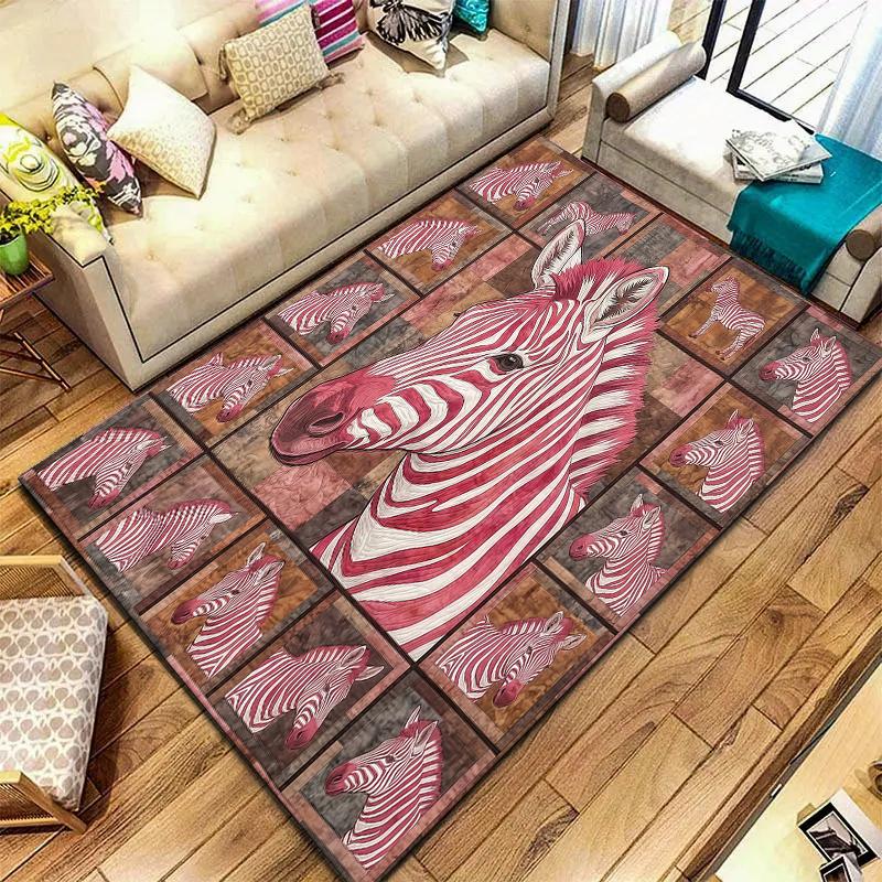 Pink animal leopard Pattern Square Carpet,Area Rug,Carpet Rug for Living Room Bedroom Sofa Playroom Decor,Non-slip Floor Mat,Holiday Birthday Gifts