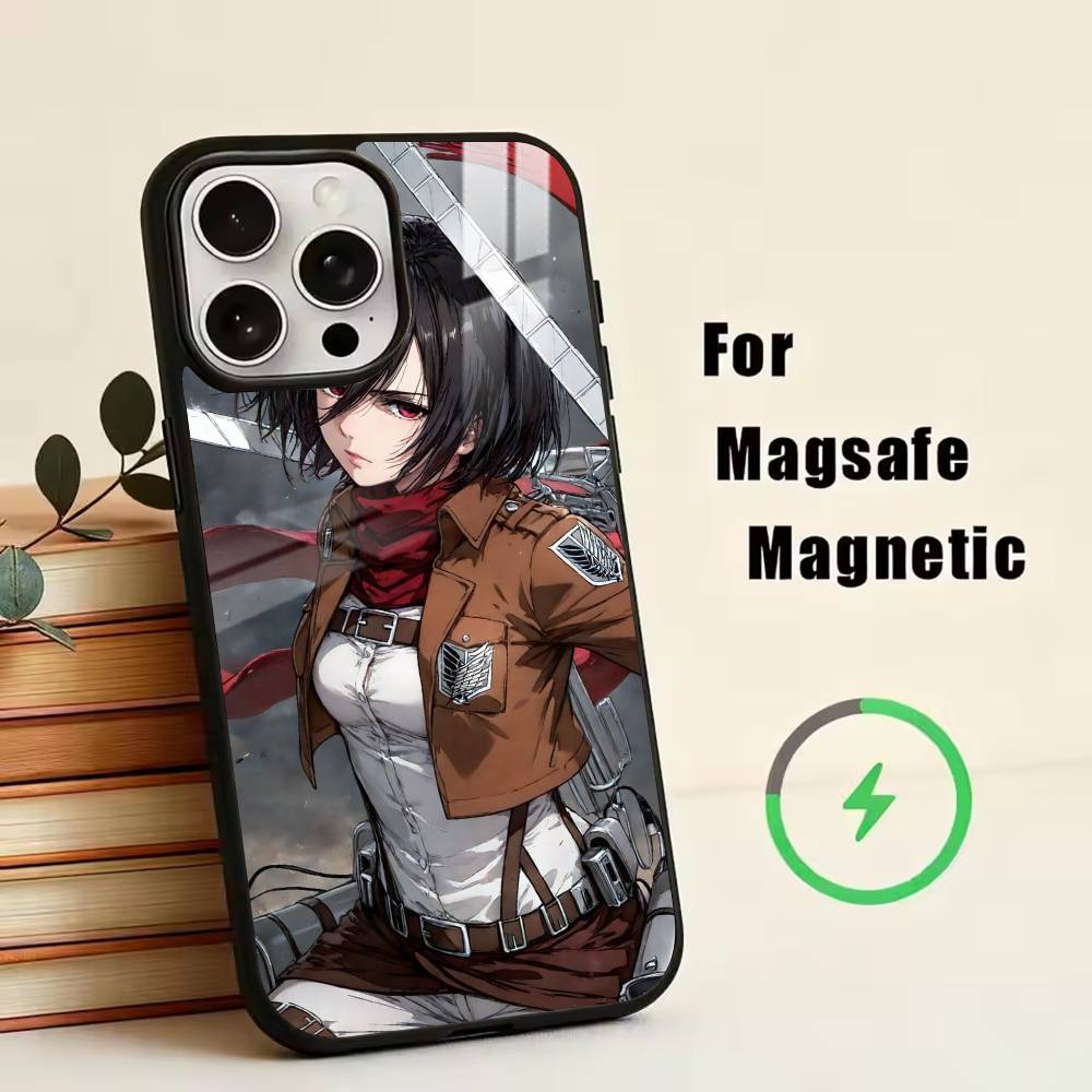 Attack on T-Titan Phone Case For iPhone17,16,15,14,13,12,11 Plus,Pro Magnetic For Magsafe Wireless Charging