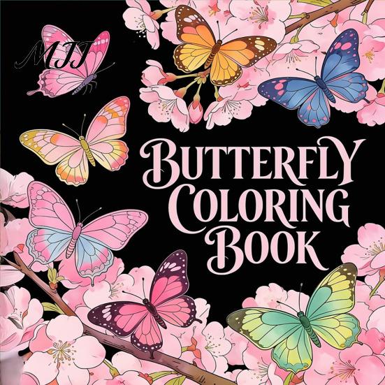 Stationery Gifts for Teens Butterfly Coloring Book Adults And Kids, Compact Size with Artistic Stress Relief Tools Thick Cotton Pulp Paper,