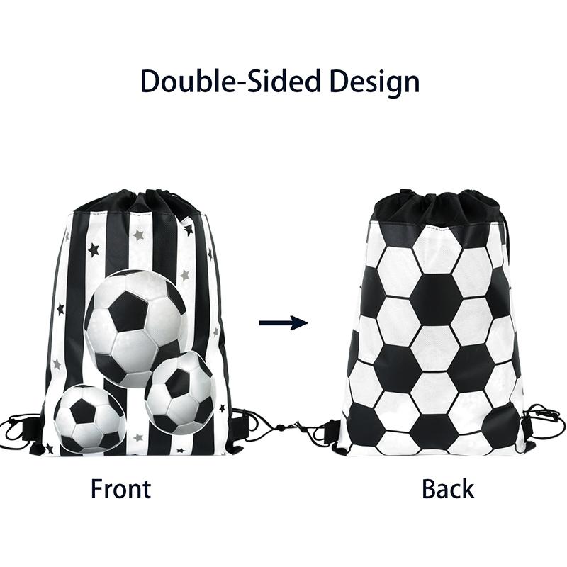 10Pcs Football Party Favors Drawstring Bags Soccer Ball Gift Goodie Bag Kids Sports Theme Birthday Party Decoration Supplies