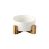 Ceramic Cat Bowl Dog Feeding Bowls Pet Feeder with Wood Stand For Cats Puppy Food Water Storage Feeding Accessories Pet Supplies